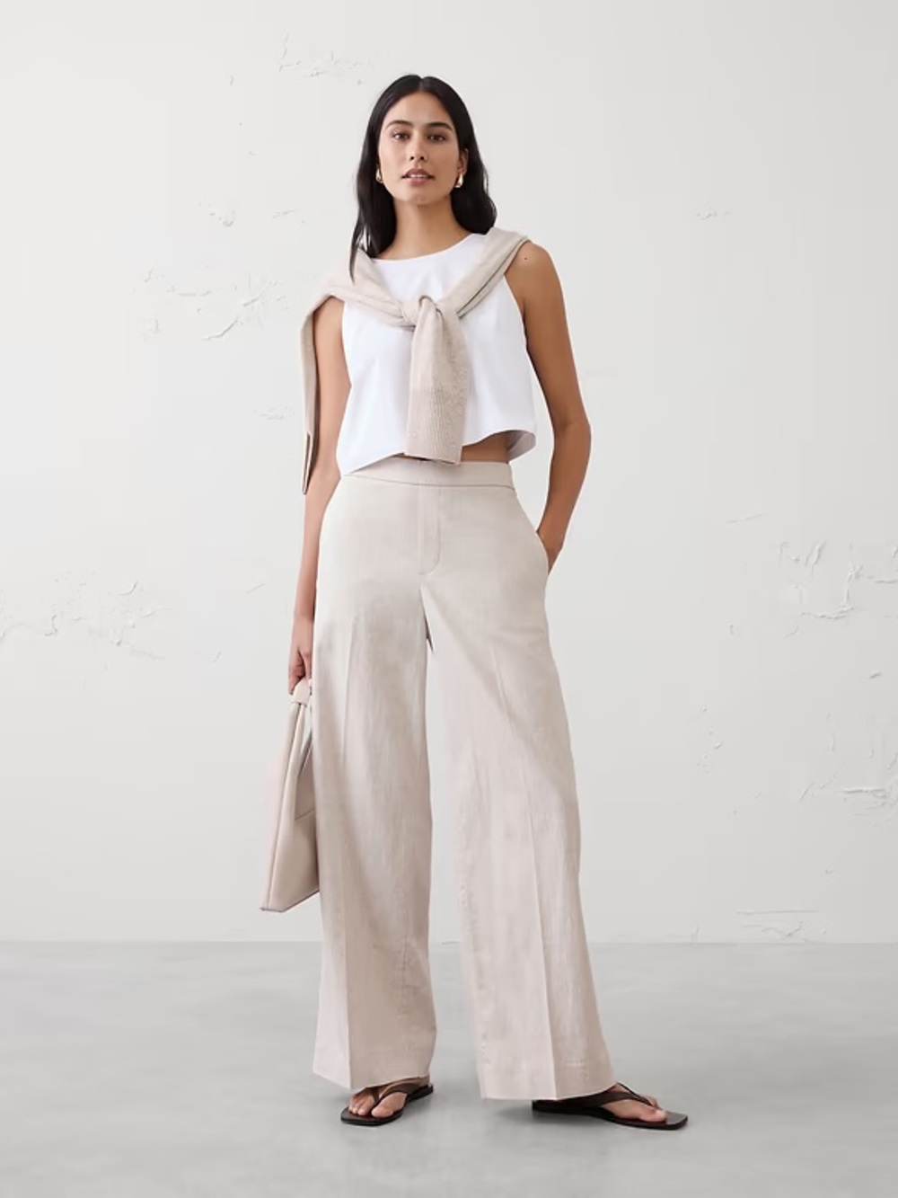 Banana Republic Beige Wide-Leg-
Pants Size 12